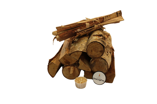 16'' Birch Firewood Kit, Kiln-Dried Wood For Fireplace, Firepit Free Domestic U.S. Shipping